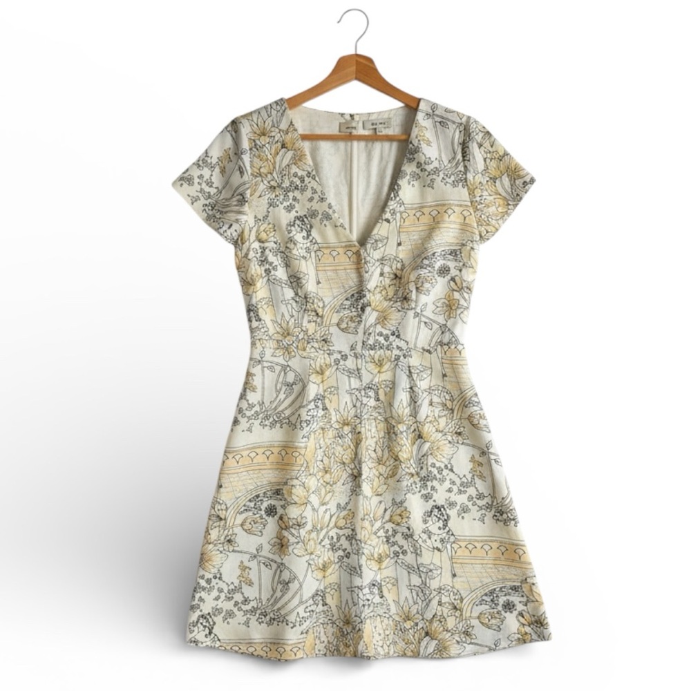 Wilfred Cream and Gold Mini Dress